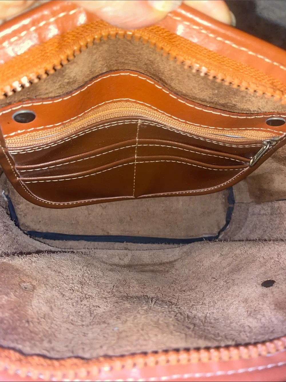 Dooney & Bourke Olive Pebbled Leather Satchel with Tan Trim